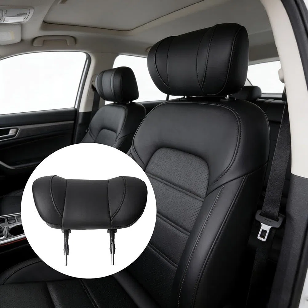 Appui-tête de siège de voiture de rechange de 150 mm - Espacement des barres réglable en cuir synthétique - Mousse à mémoire de forme - Pour camping-car, monospace, van, sprinter - Emballage