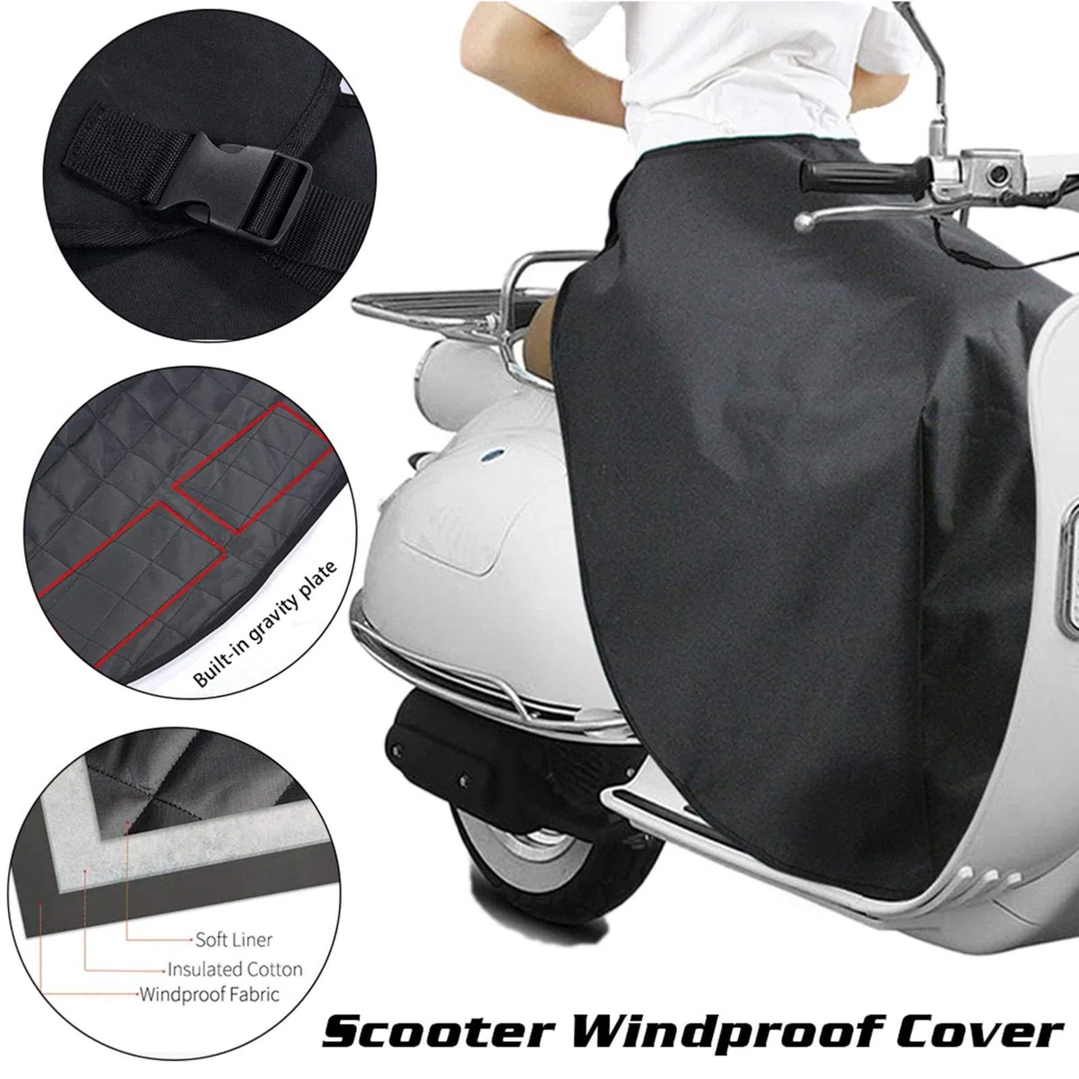 Couette de Pare-Brise de Voiture électrique, Coton de jambières de Voiture de Batterie, Pare-Brise Froid et Chaud d'équitation d'hiver, Garde-Jambe imperméable de clôture