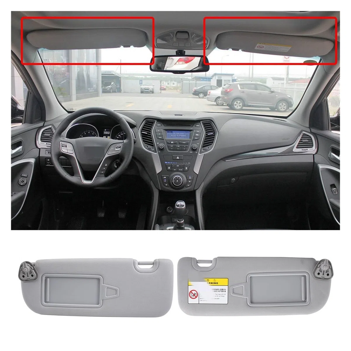 Organiseur de Pare Soleil de Voiture 852202W000 85220-2W000 Pare-Soleil Côté Droit De Voiture pour Santafe DM 2013