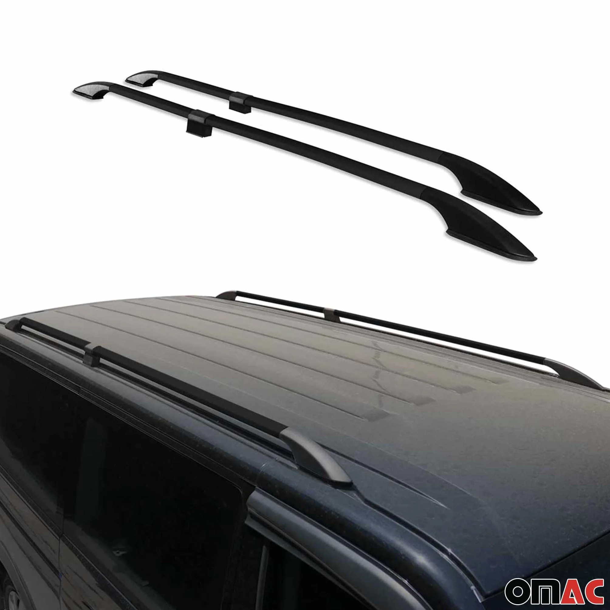 OMAC Barres de Toit longitudinales pour Citroen Berlingo 2018-2026 L2 Alu Noir