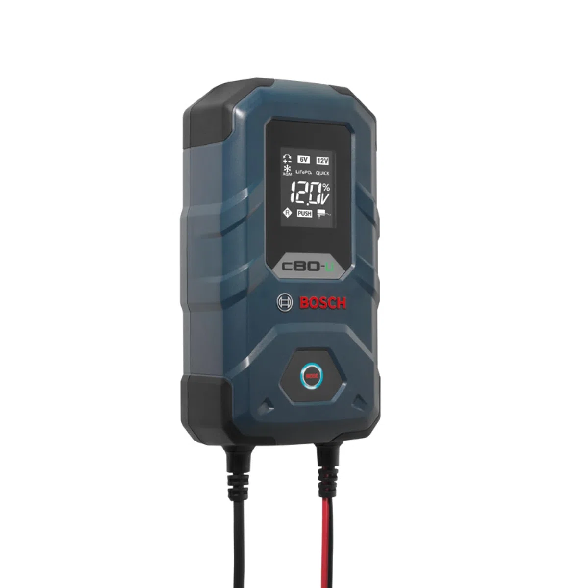 Chargeur de batterie Bosch C80-Li - 15 ampères avec fonction de charge lente - Pour batteries au plomb-acide 6 V/12 V, AGM, EFB, GEL, SLI et 12 V au lithium (LiFePO4), livré avec une prise de style