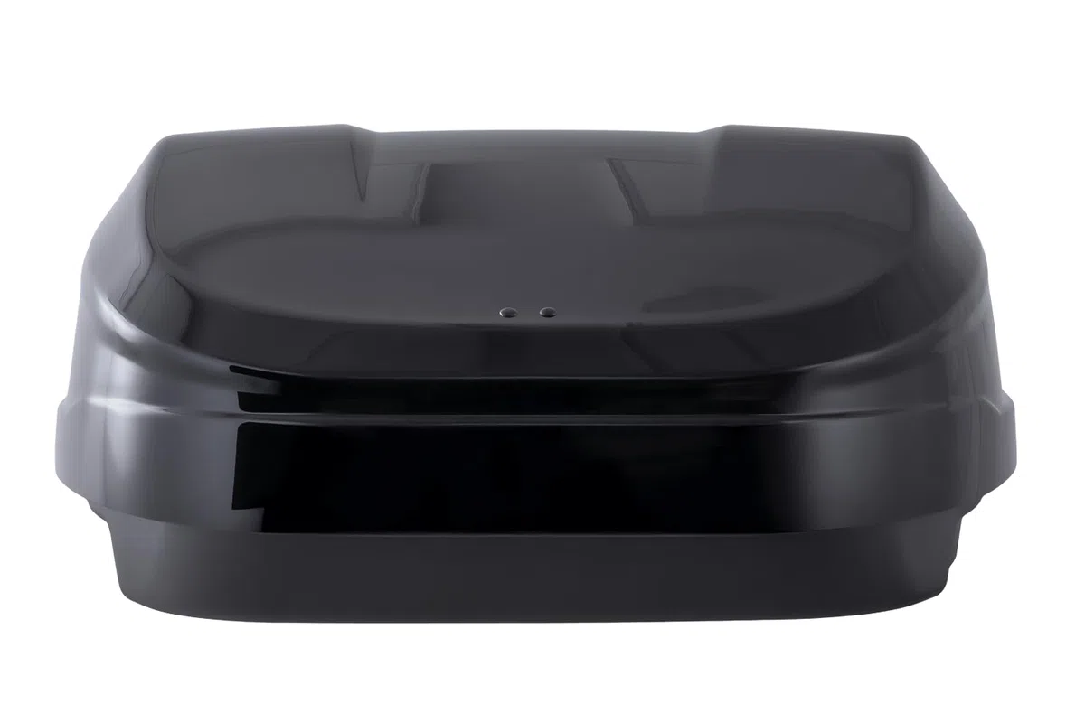 Coffre de Toit Monsun L 550L Noir Métallisé, Box de Toit Aérodynamique 75 kg avec Fixation Rapid Fit et Ouverture Double Face pour Skis et Bagages