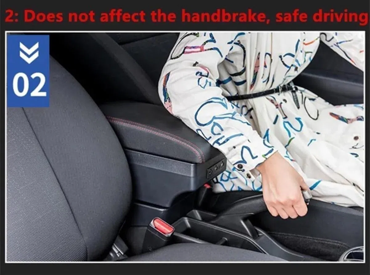 Compatible avec Ford Focus 2 MK2 : boîte de Rangement pour accoudoir Central réglable, Protection et Extension d'accoudoir avec 7 Ports USB.