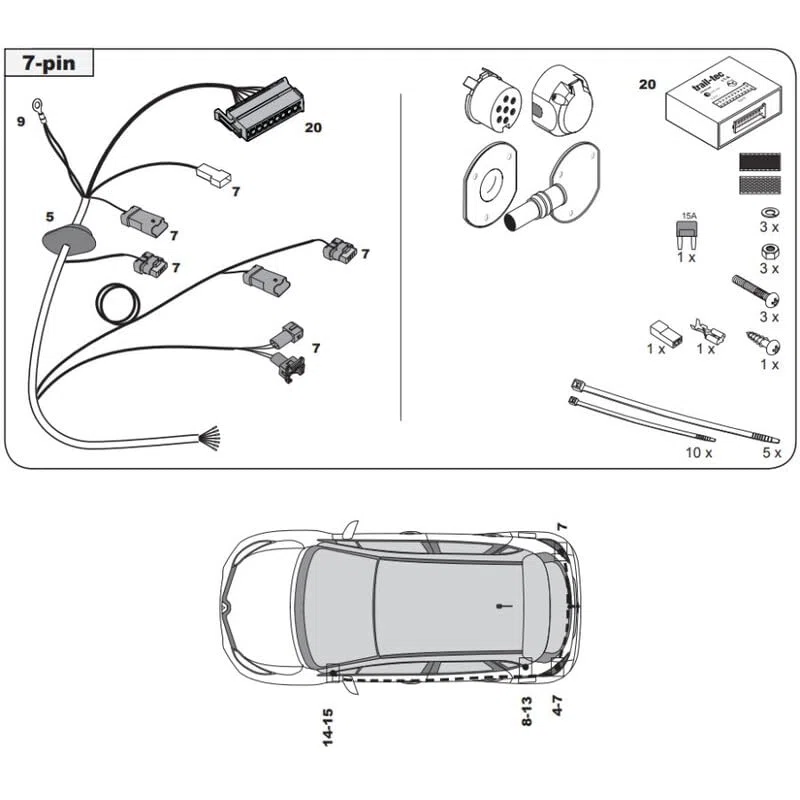 Faisceau SPECIFIQUE 7 Broches pour Renault CAPTUR (04/13-12/19)