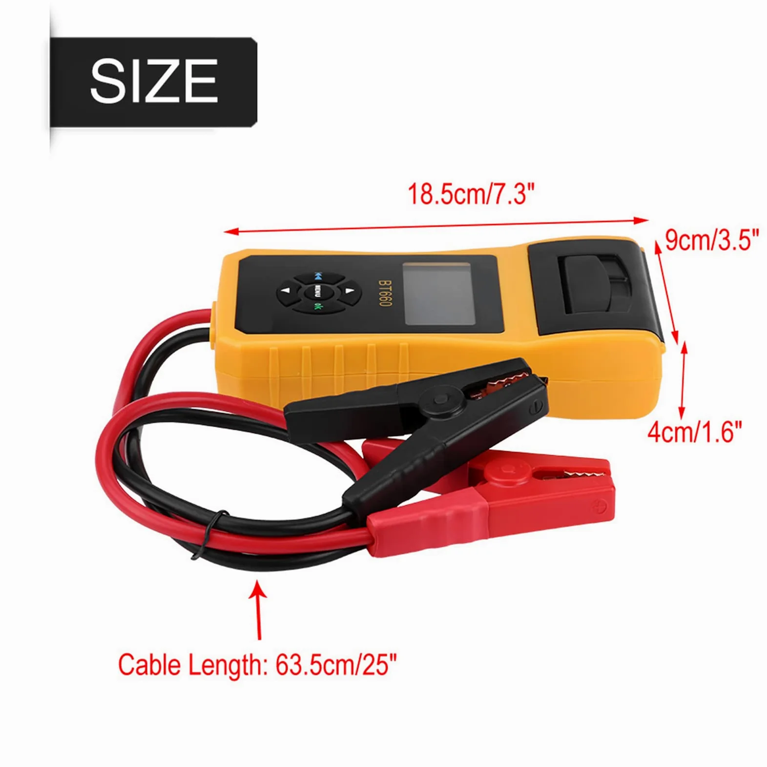 Tbest Testeur de Batterie 12 V Analyseur de Batterie Numérique Charge Conductance Automobile Imprimante Intégrée Protection de polarité Inversée Multilingue pour Système de Voiture 12