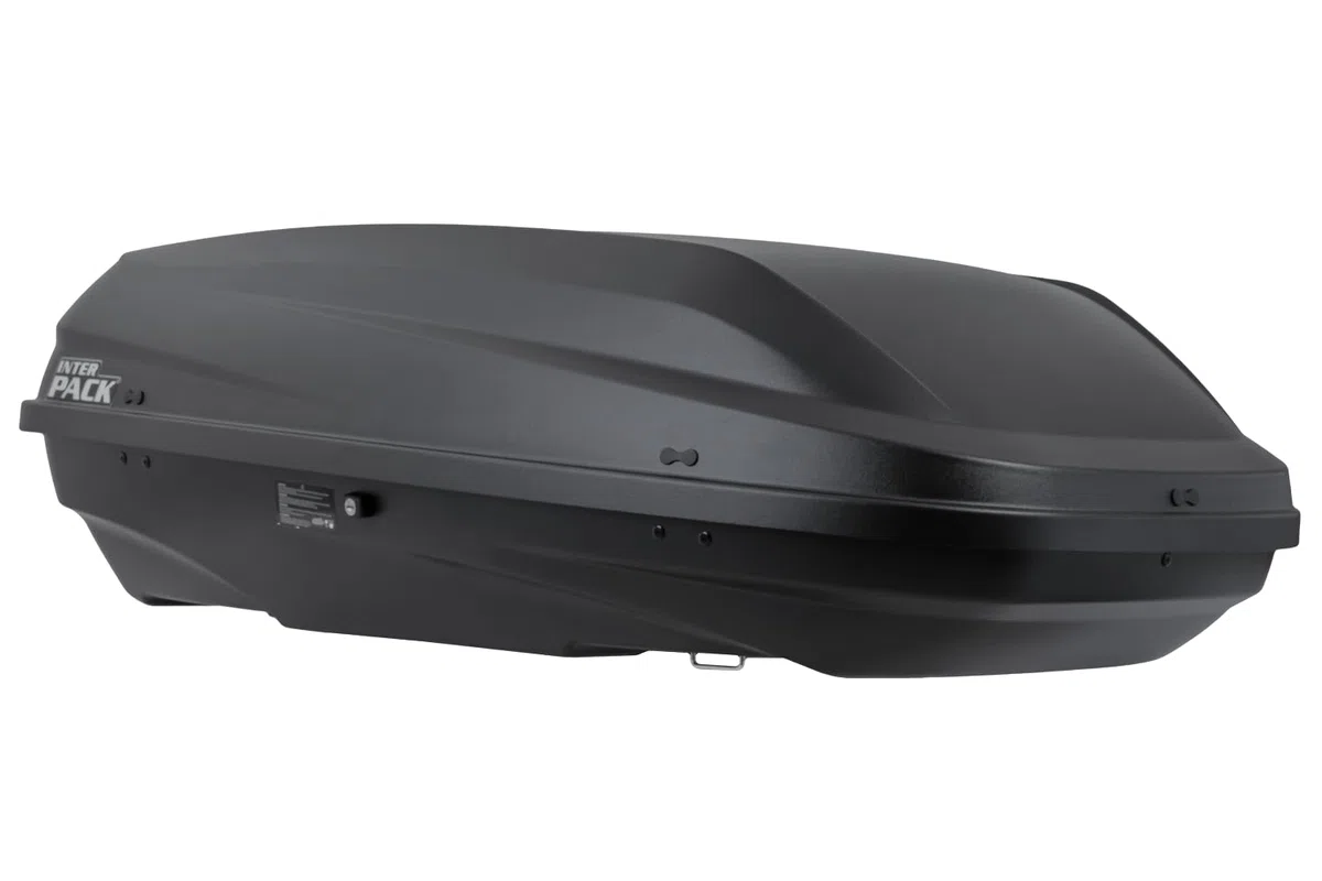 Coffre de Toit Stella 440 Noir Mat 360L, Charge 75kg Double Ouverture pour Transport de 5 Paires de Skis et Bagages sur Barres de Toit de 57 à 84 cm
