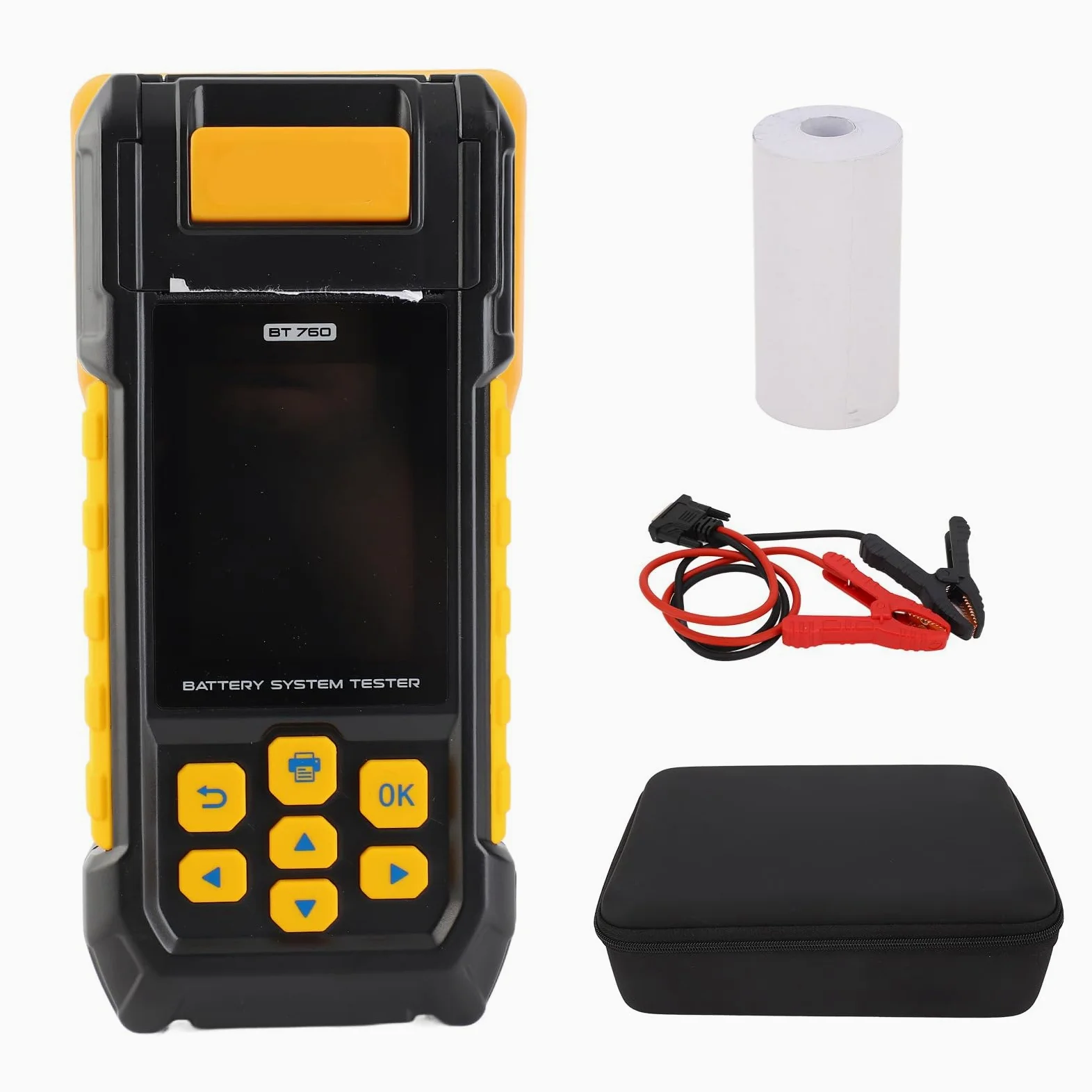 Tbest Testeur de Batterie 12 V Analyseur de Batterie Numérique Charge Conductance Automobile Imprimante Intégrée Protection de polarité Inversée Multilingue pour Système de Voiture 12