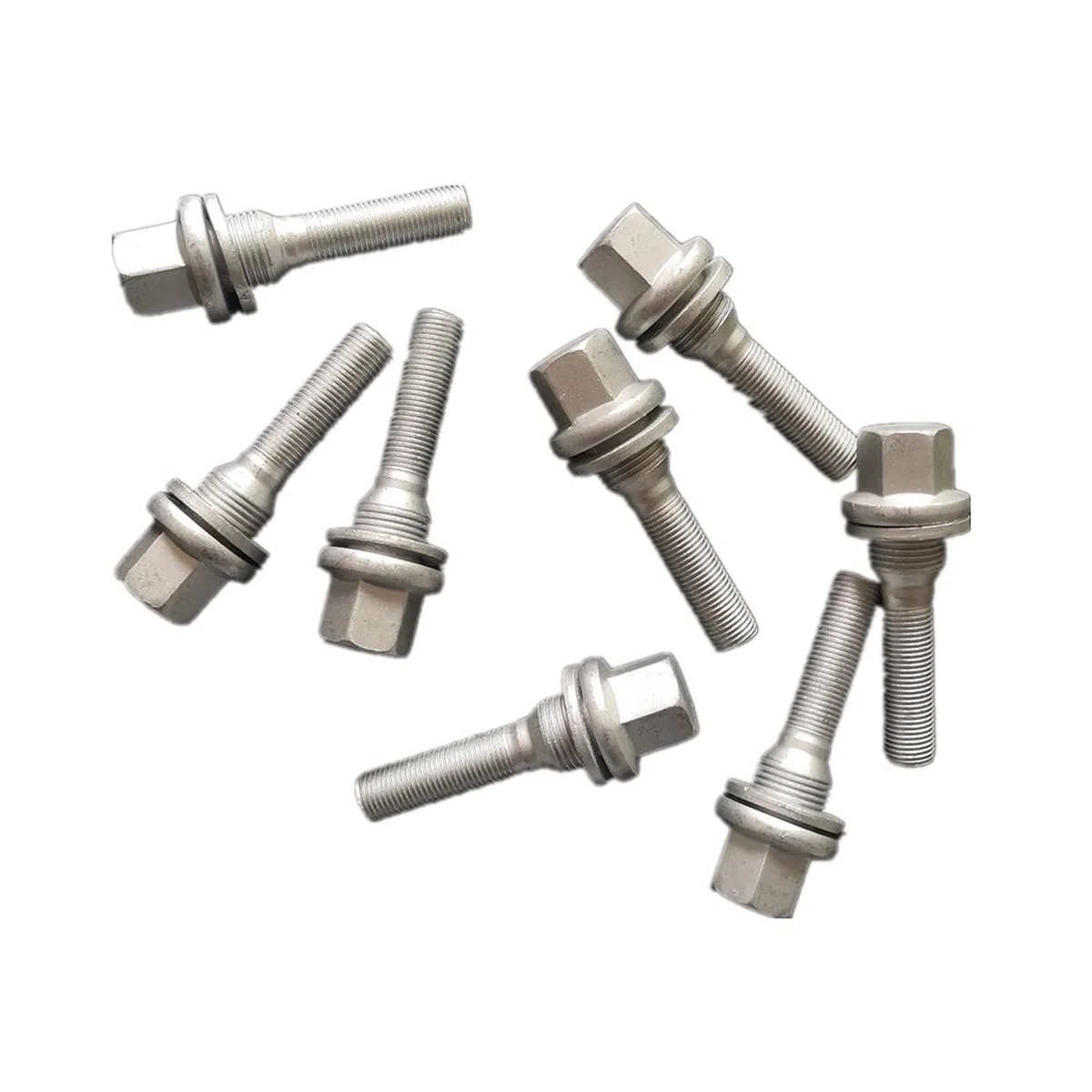 Ecrou Antivol,Boulon de Roue,Goujon de Roue M12 X 1.25 Roue Longues Longues Boulons De Siège Plat Lave-Linge Pneus Utilisation Adaptée pour Citroen Peugeot 301 3008 308 406 607(16 PCS)