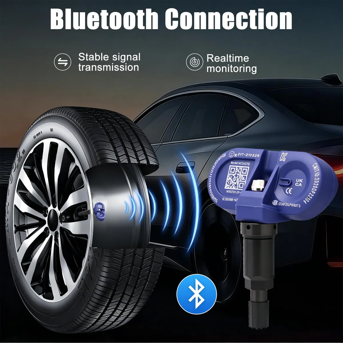 Capteur Pression des Pneus Système pour Tesla, Bluetooth TPMS Capteur