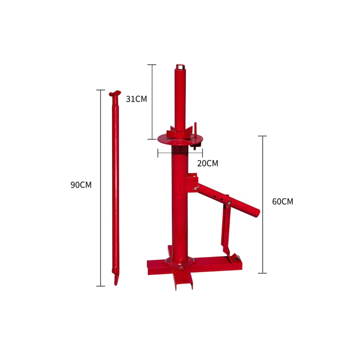 Harilla Démonte-Pneu Manuel Équipement de Changement de Pneus Démonte-Pneu Machine en Acier avec Base Prépercée et Barre de 90 Cm Adapté aux Garages Entretien