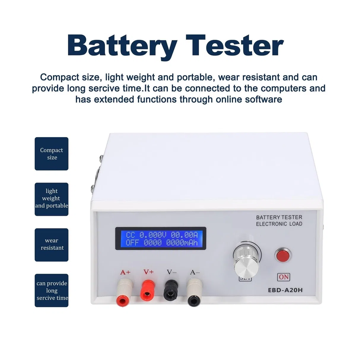 BD-A20H testeur de Batterie 20A 200W Multifonction Courant continu Charge électronique PC contrôle Batterie capacité testeur déchargeur