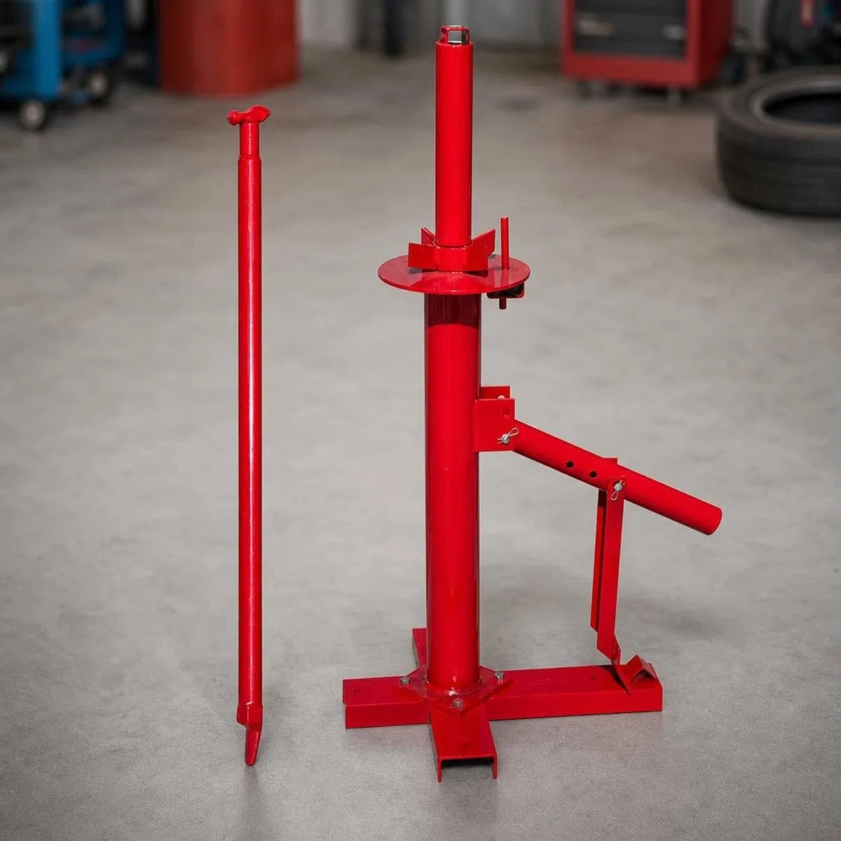 Harilla Démonte-Pneu Manuel Équipement de Changement de Pneus Démonte-Pneu Machine en Acier avec Base Prépercée et Barre de 90 Cm Adapté aux Garages Entretien