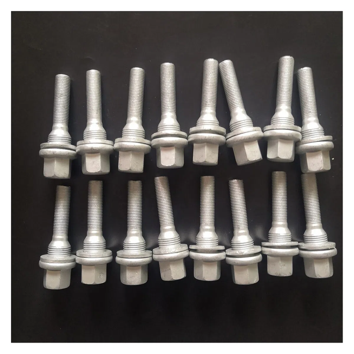 Ecrou Antivol,Boulon de Roue,Goujon de Roue M12 X 1.25 Roue Longues Longues Boulons De Siège Plat Lave-Linge Pneus Utilisation Adaptée pour Citroen Peugeot 301 3008 308 406 607(16 PCS)