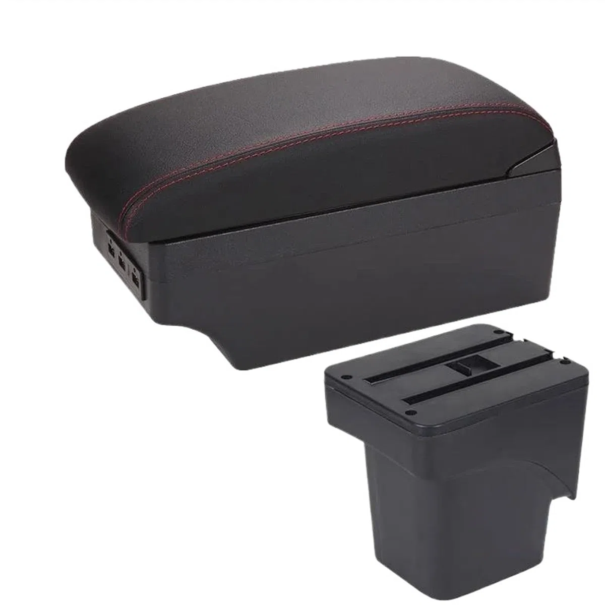 Compatible avec Ford Focus 2 MK2 : boîte de Rangement pour accoudoir Central réglable, Protection et Extension d'accoudoir avec 7 Ports USB.