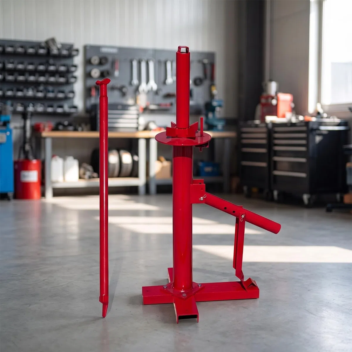 Harilla Démonte-Pneu Manuel Équipement de Changement de Pneus Démonte-Pneu Machine en Acier avec Base Prépercée et Barre de 90 Cm Adapté aux Garages Entretien