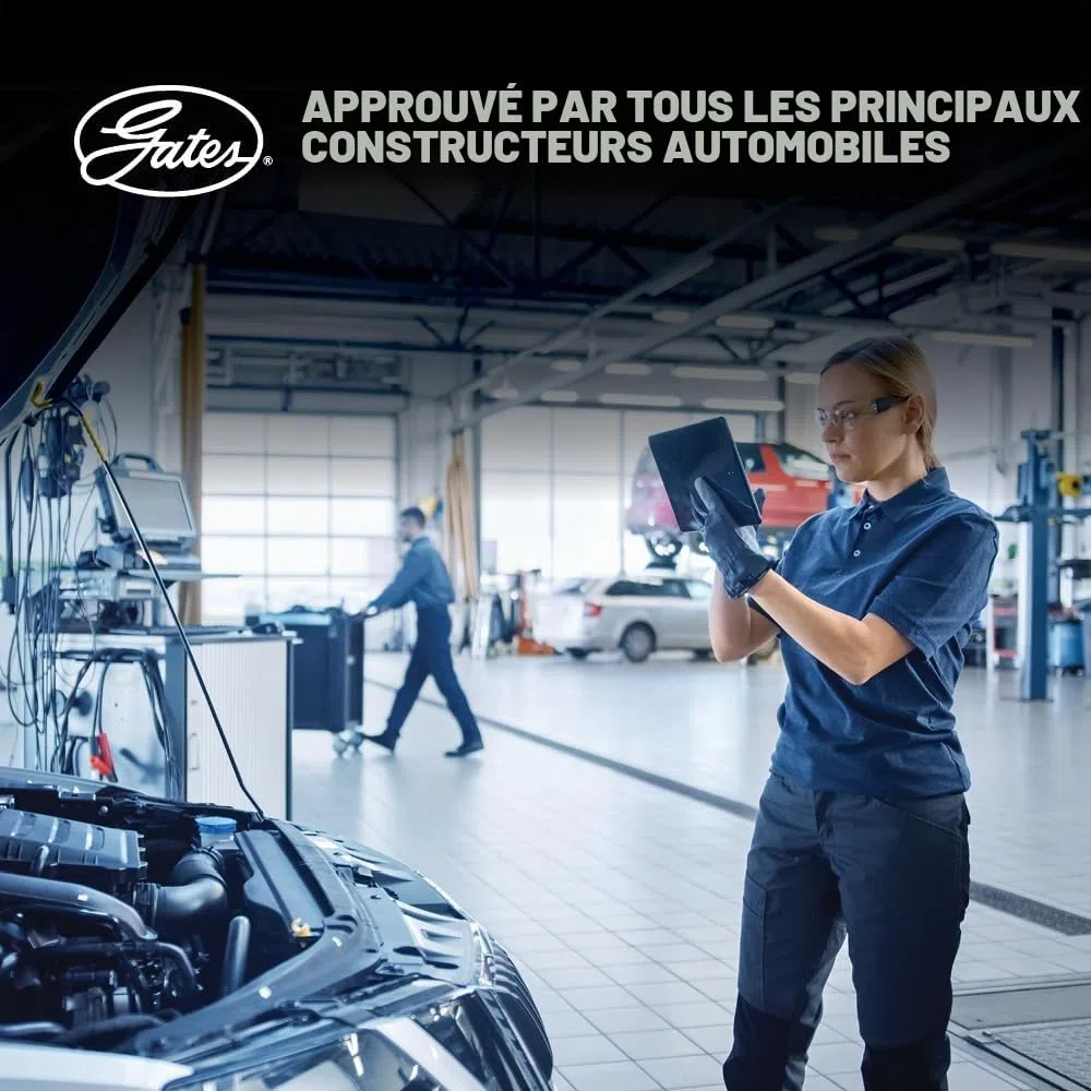 GATES Jeu de courroies trapézoïdales à nervures K025PK1810 Caoutchouc Compatible avec HYUNDAI Tucson TL, TLE i30 3/5 portes PDE, PD, PDEN i30 FD i20 PB, PBT i30 GD
