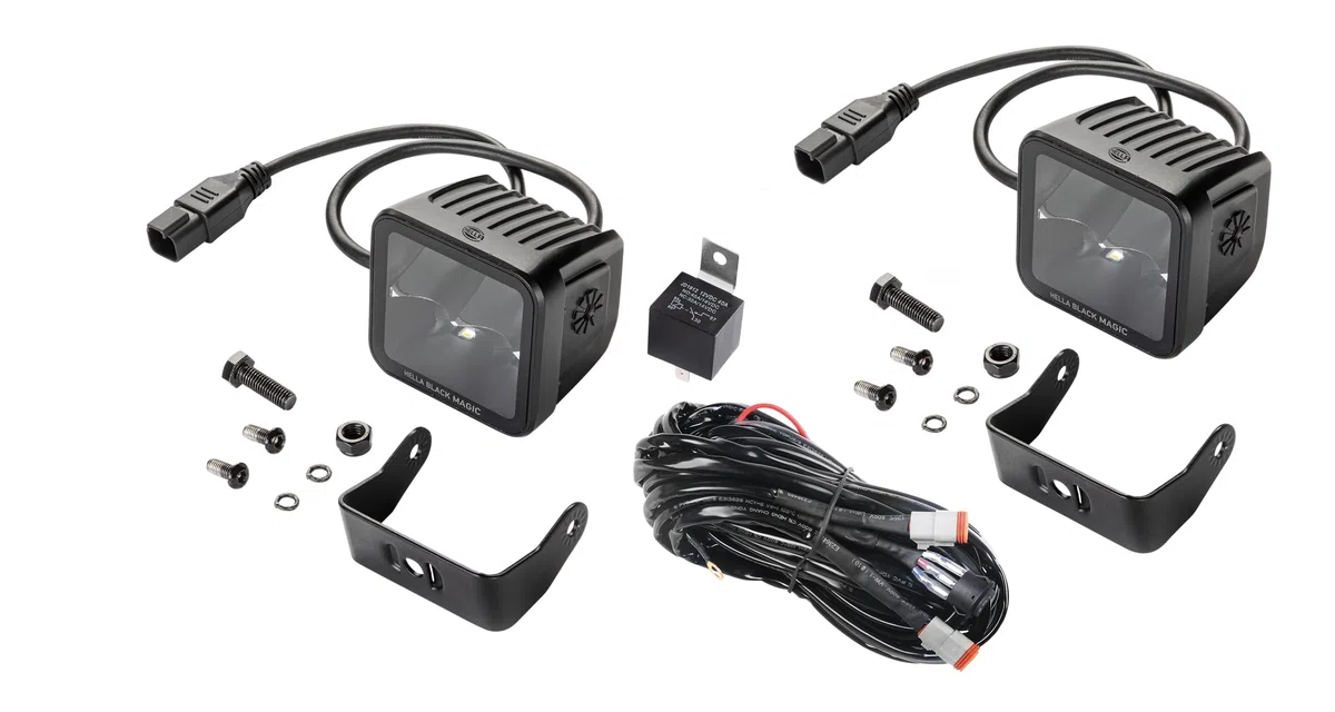 HELLA 1Fa 358 176-821 Led-Projecteur Longue Portée - Black Magic Cube Kit 3.2" - 12/24V