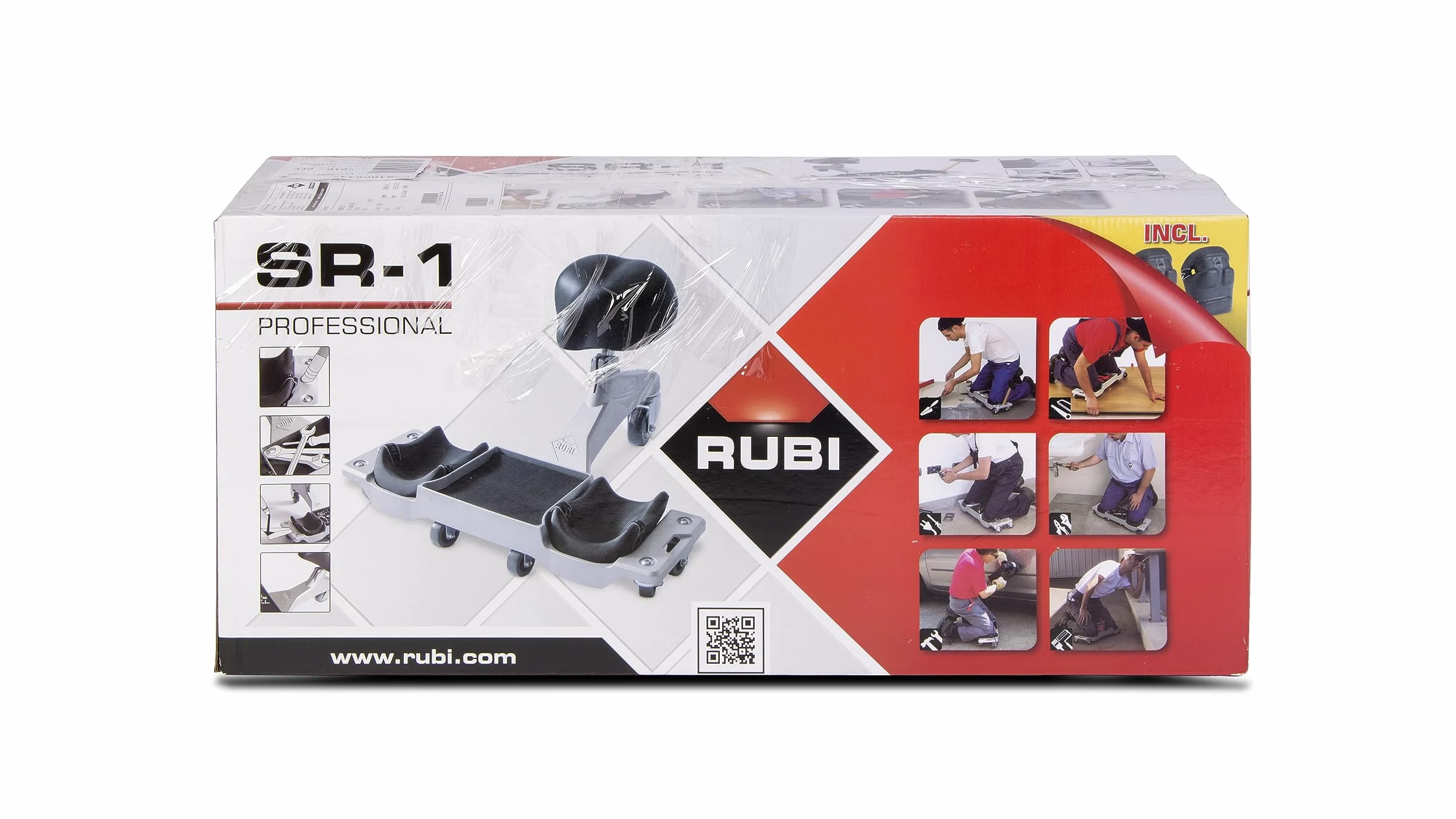 RUBI | Siège Ergonomique SR-1 | Idéal pour les Travaux de Pose de Carrelage, de Parquet, de Nettoyage et Autres Opérations de Revêtements | Genouillères Ergonomiques Remplaçables