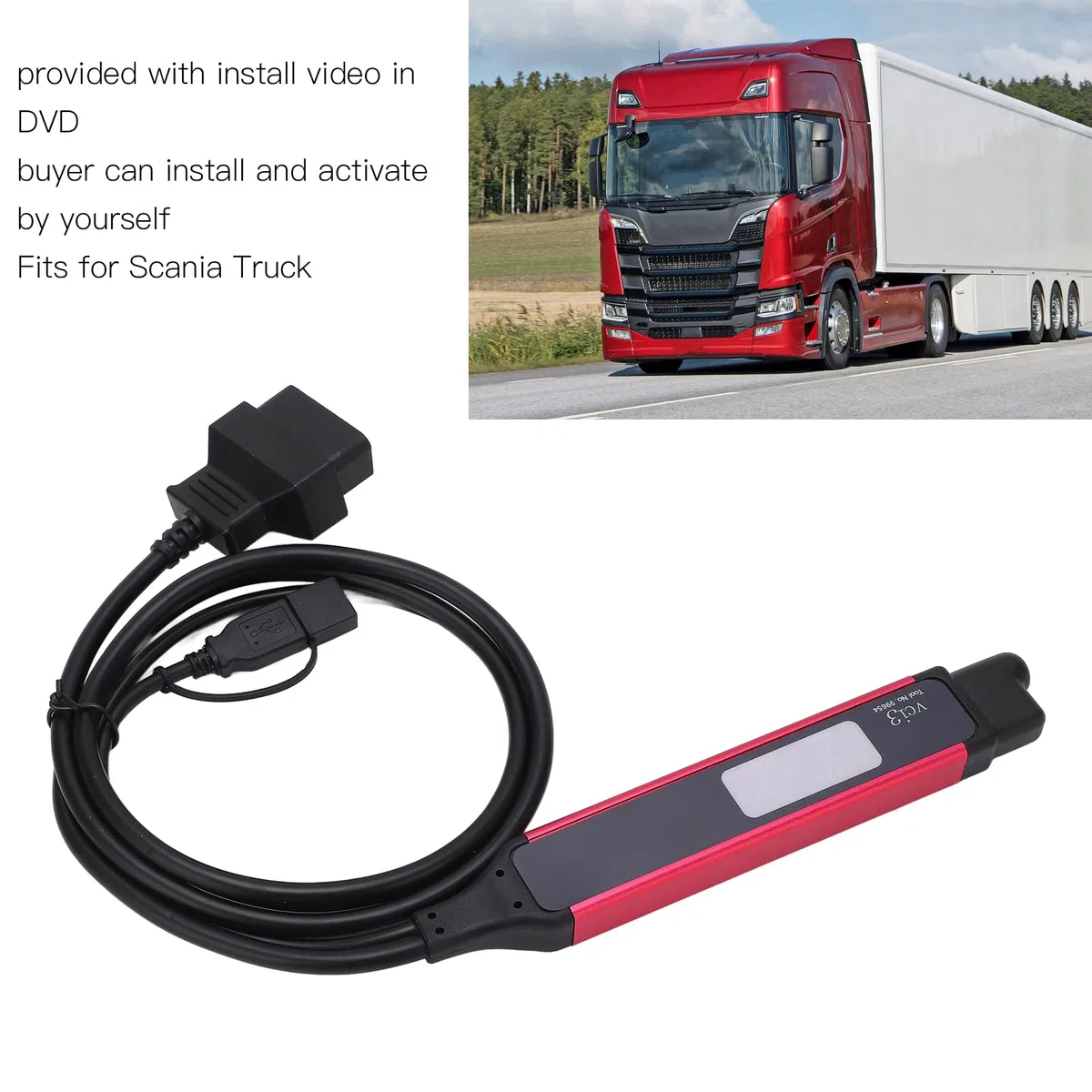 Vci,Outils De Diagnostic du Scanner Vci 3,Lecteur De Code Obdii WiFi Outil De Diagnostic De Code De Défaut De Moteur sans Fil pour Camion